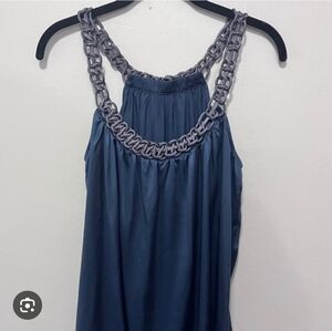 MATTY M 100% silk flowy gorgeous deep diamond blue top size S